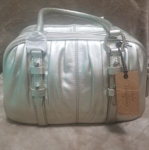 Cole Haan White Gold Triple Zip Satchel with Tags